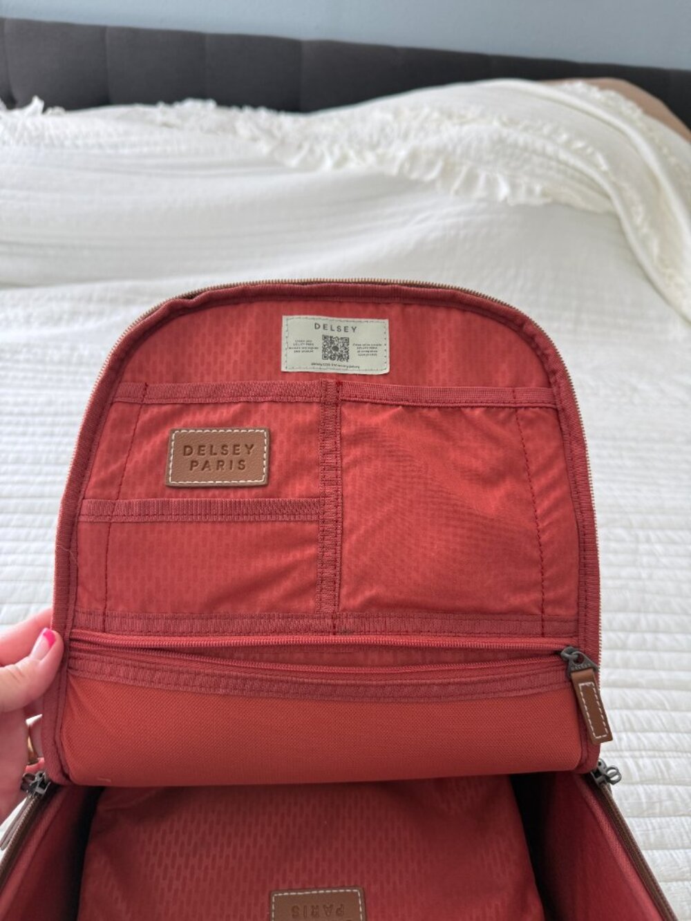 DELSEY Paris Chatelet Brown Travel Laptop Backpack Luggage Pass-Through + Pouch - Picture 13 of 16